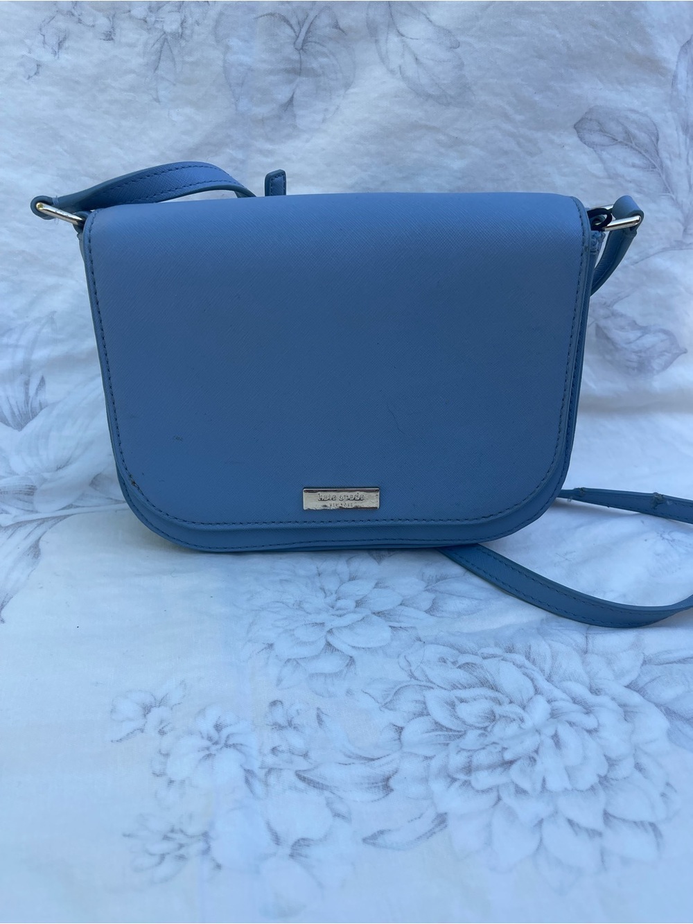 kate spade Blue Saffiano Leather Crossbody Bag